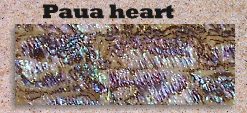 Paua heart glued blank